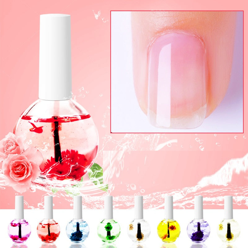 Nail Beauty Dried Flower Nail Treatment Oil Moisturizing Base Coat