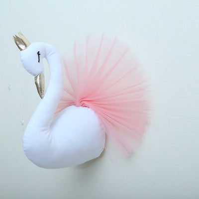 Crown swan animal head wall hanging