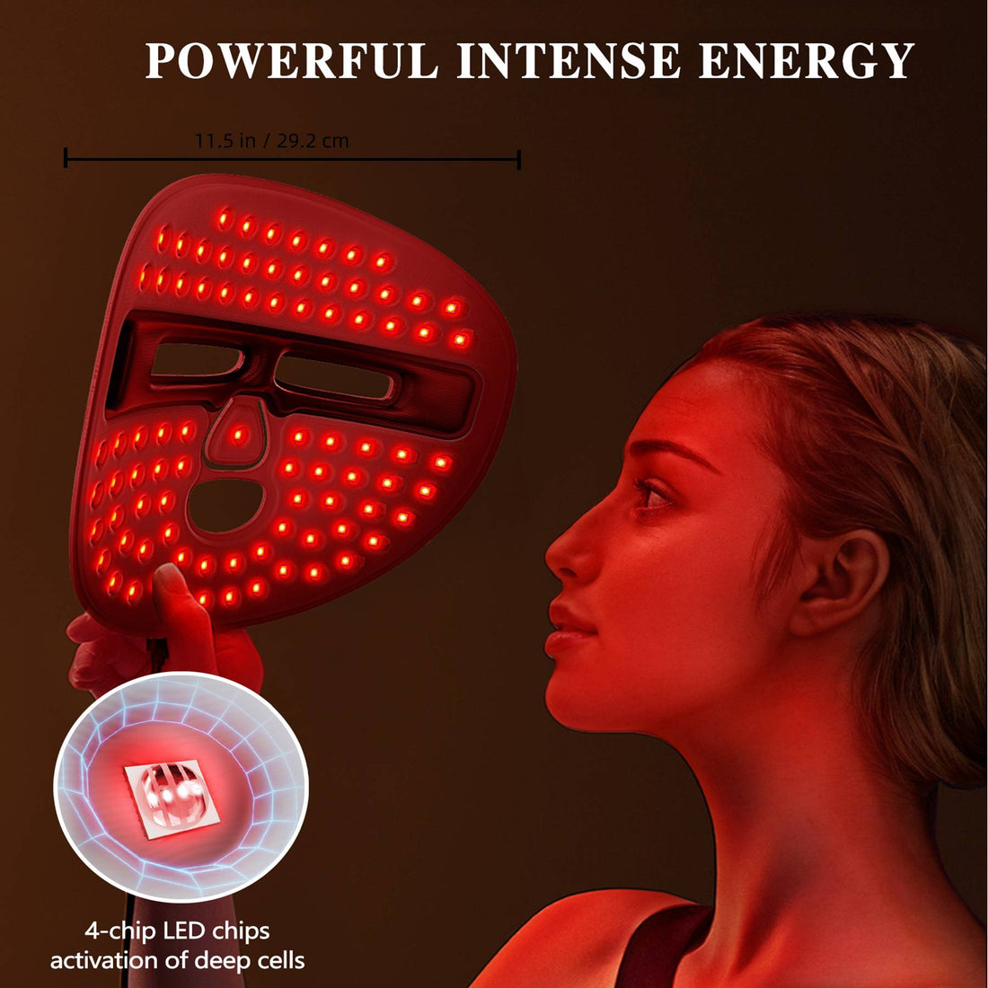 LED Face Mask Facial Care Tool, Red Light Therapy Mask For Face For Home Travel