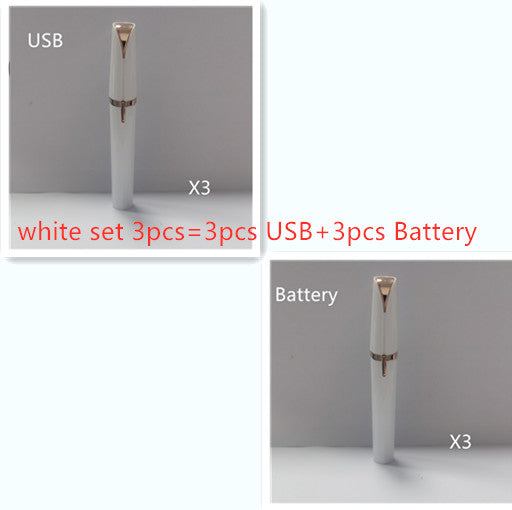 Electric Eyebrow Trimmer Hair Remover Pen Light