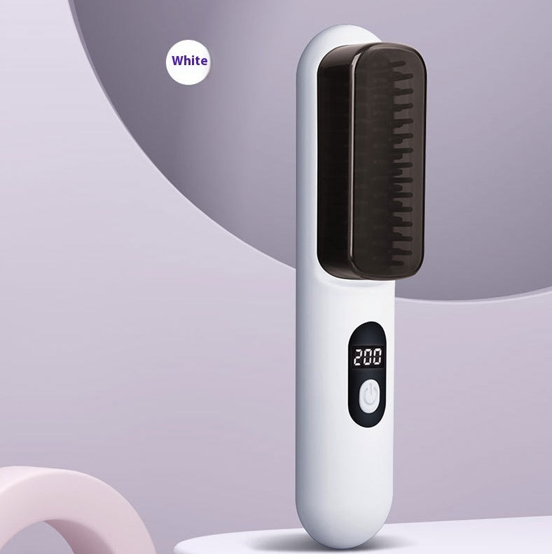 Wireless Straight Comb Negative Ion Hair Curler And Straightener Comb