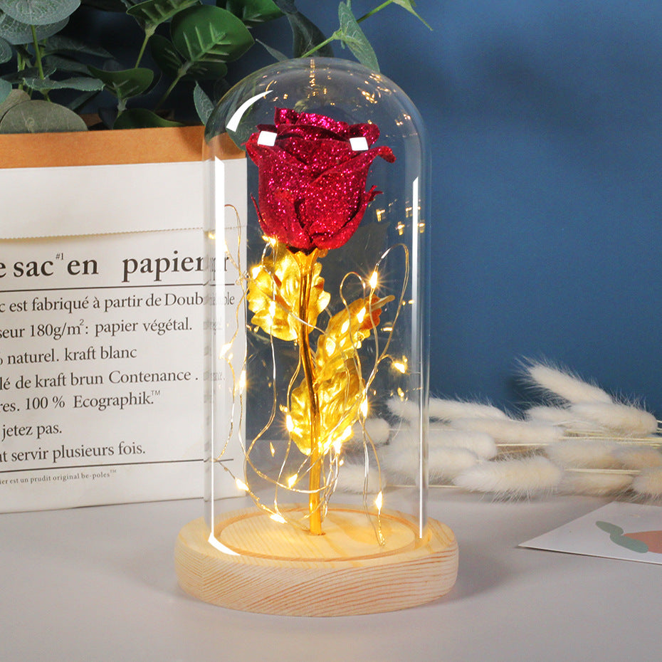 Eternal Rose LED Glass Gift for Girlfriend Valentine Wedding Decor