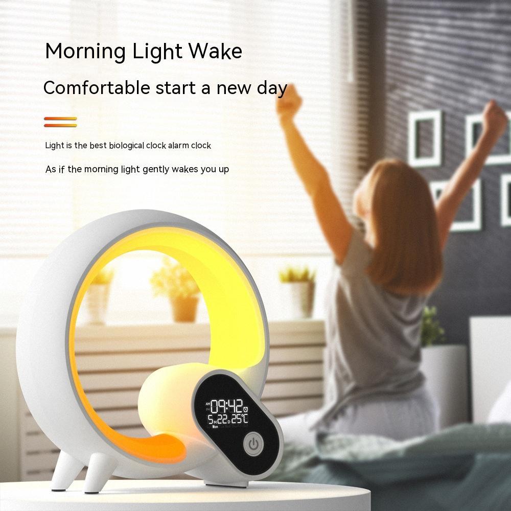 Smart sunrise alarm clock with Bluetooth audio and colorful light