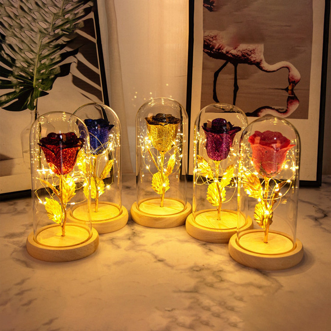 Eternal Rose LED Glass Gift for Girlfriend Valentine Wedding Decor
