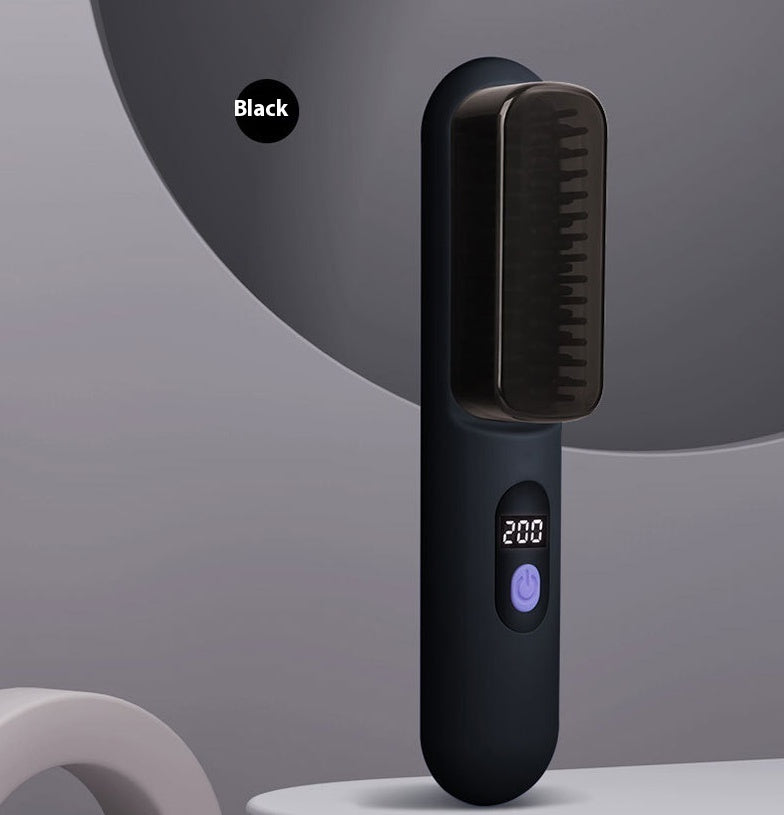 Wireless Straight Comb Negative Ion Hair Curler And Straightener Comb