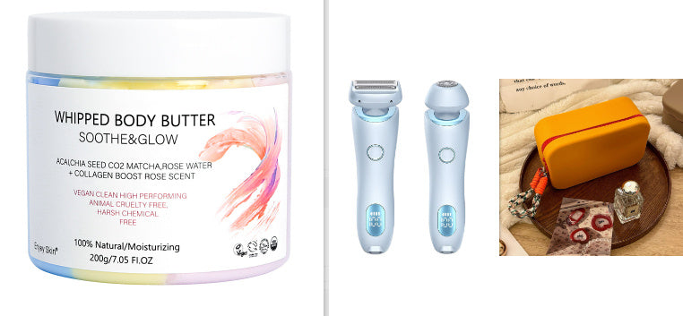 2 In 1 Hair Removal Epilator USB Rechargeable Trimmer Women Body Razor Face Leg Armpit Bikini Hand Pubic Shaver Hair Remover