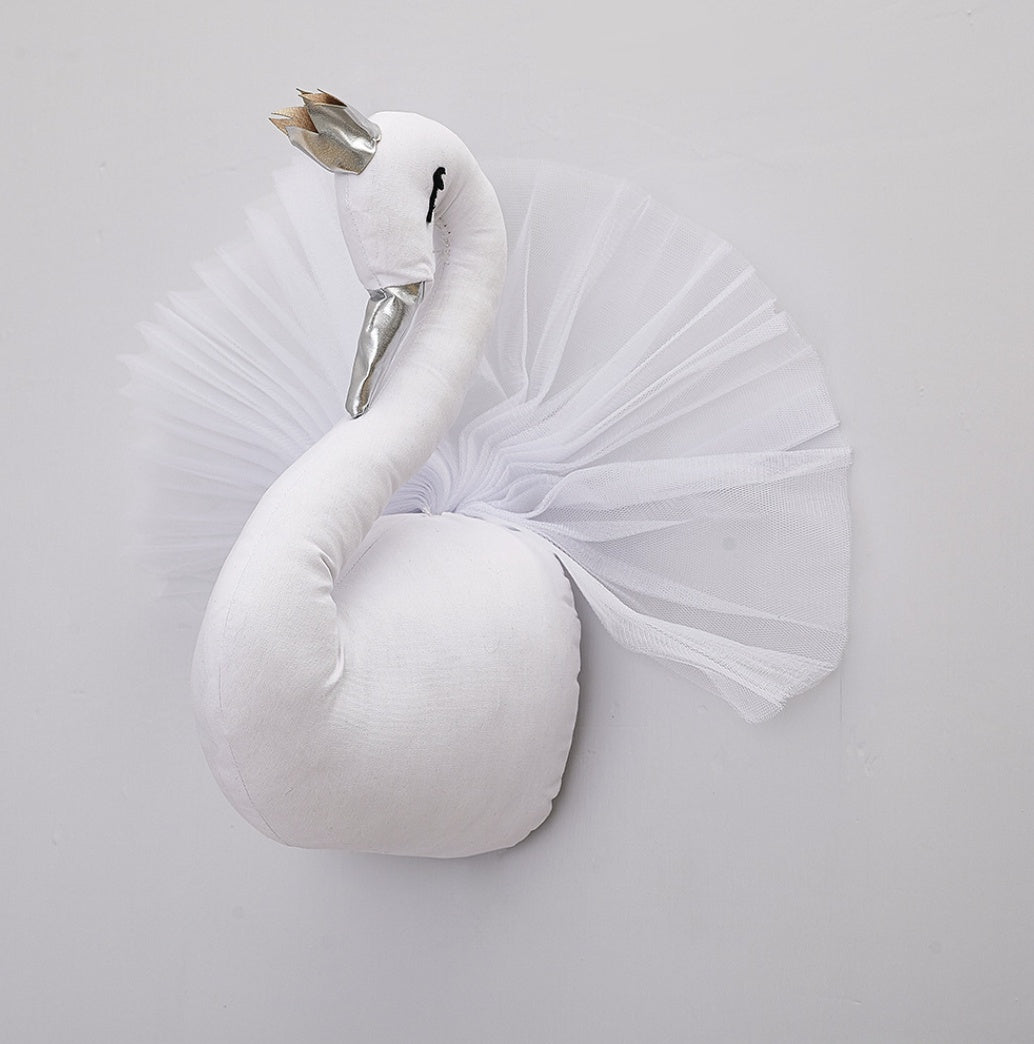 Crown swan animal head wall hanging