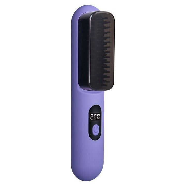 Wireless Straight Comb Negative Ion Hair Curler And Straightener Comb