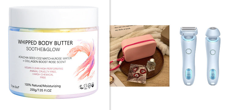 2 In 1 Hair Removal Epilator USB Rechargeable Trimmer Women Body Razor Face Leg Armpit Bikini Hand Pubic Shaver Hair Remover