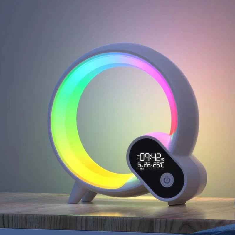 Smart sunrise alarm clock with Bluetooth audio and colorful light