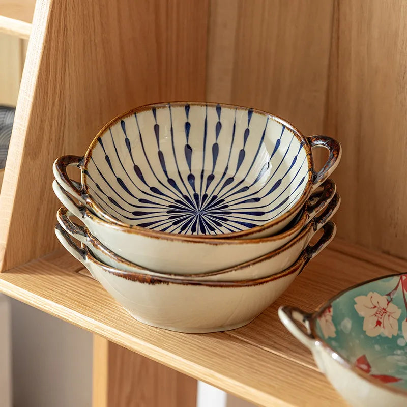7.5inch  Ceramic Soup Bowl With Handle