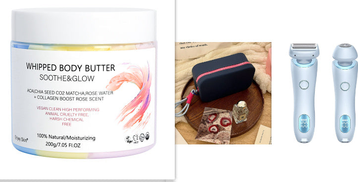 2 In 1 Hair Removal Epilator USB Rechargeable Trimmer Women Body Razor Face Leg Armpit Bikini Hand Pubic Shaver Hair Remover