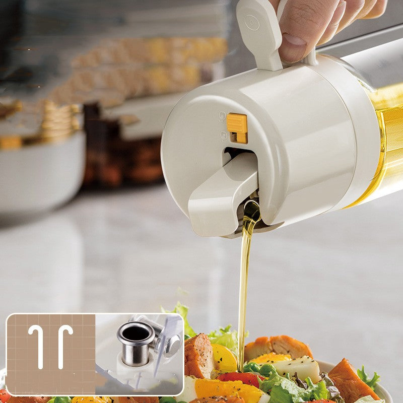 2-in-1 Oil Sprayer and Dispenser Bottle for Easy Kitchen Cooking