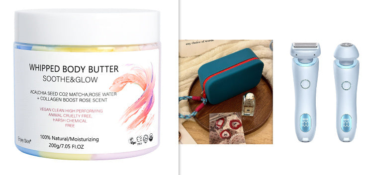 2 In 1 Hair Removal Epilator USB Rechargeable Trimmer Women Body Razor Face Leg Armpit Bikini Hand Pubic Shaver Hair Remover