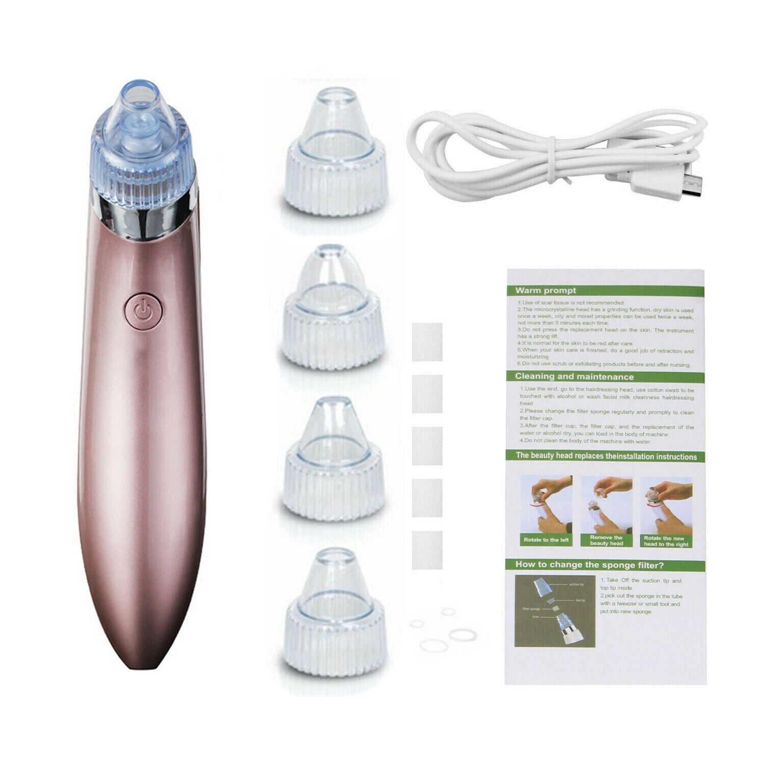 Electric Blackhead Vacuum Pore Cleaner with Strong Suction for Acne Removal