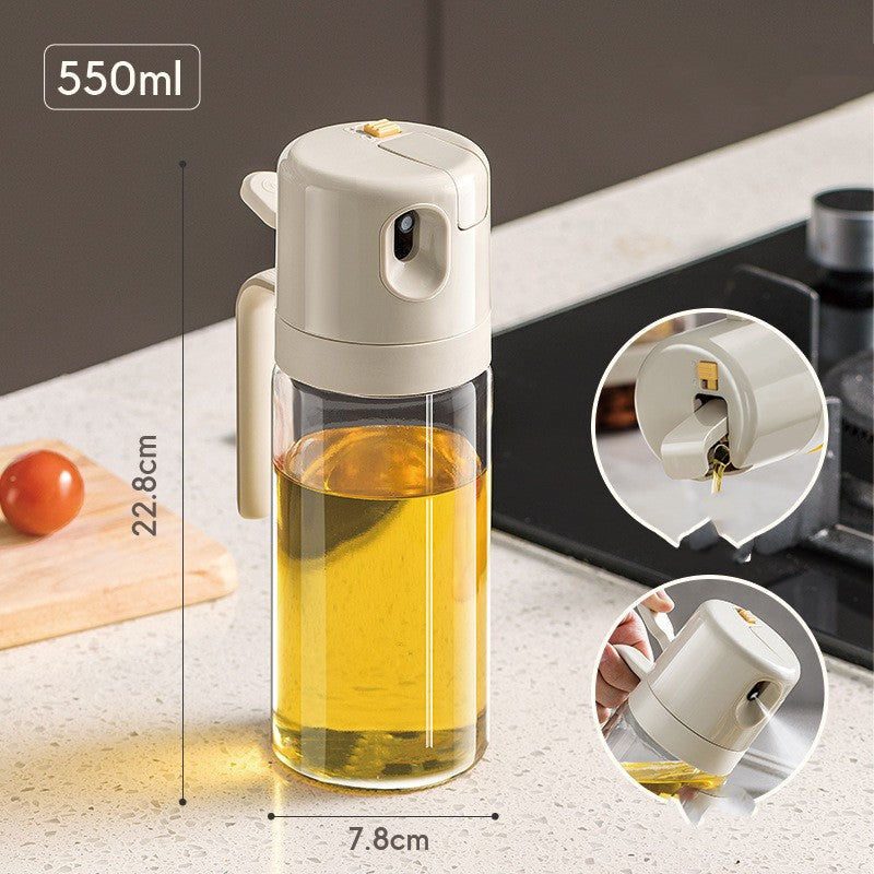 2-in-1 Oil Sprayer and Dispenser Bottle for Easy Kitchen Cooking